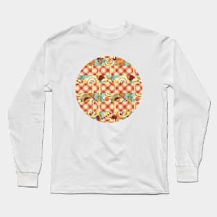 Plaid Europa Textile Design Long Sleeve T-Shirt